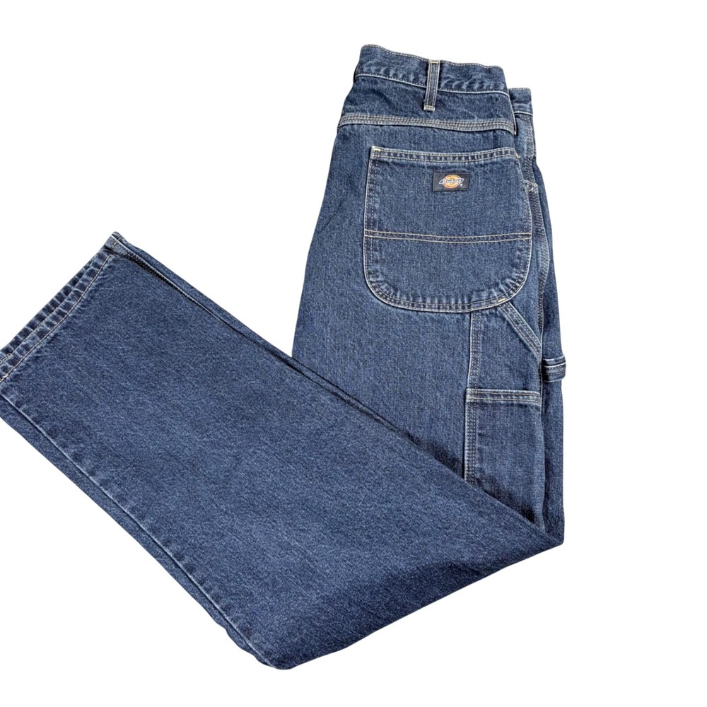 Dickies Relaxed Fit Carpenter Jeans Dark Wash Denim Blue 31x33 skater
